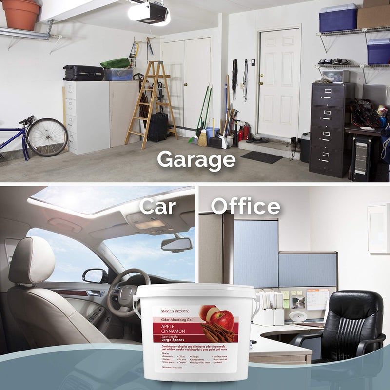 SMELLS BEGONE 1-Gallon Odor Absorber Gel - Air Freshener & Odor Eliminator for Homes, Garages & Commercial Buildings - Industrial Size - Apple Cinnamon Scent - Image 4